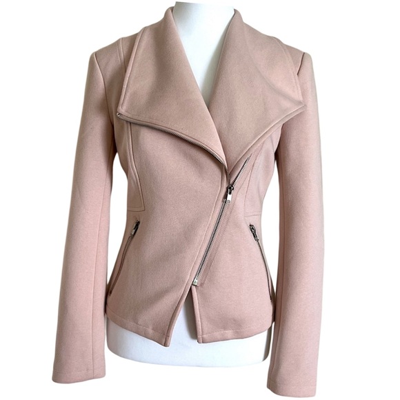 GIBSONLOOK Cropped Moto Jacket Size XXS Pink Smoke Feminine Barbiecore - Picture 5 of 13